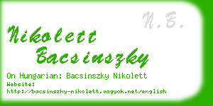 nikolett bacsinszky business card
